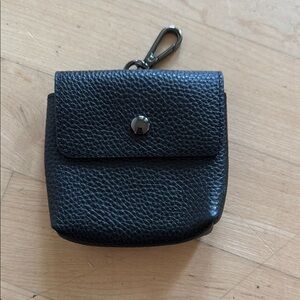 Black Pebbled Leather Pouch